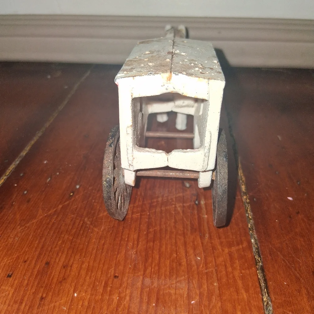 Coca-Cola Horse-Drawn Wagon & Fresh Milk Horse W/ Wagon Cast Iron Toys Vintage - Picture 9 of 9